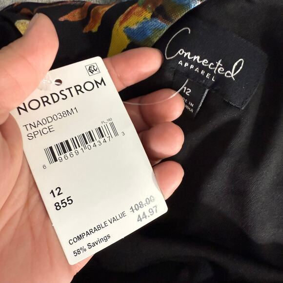 Connected Apparel Long Sleeve Mesh Wrap Midi Dress, Spice, 12 - Picture 4 of 6